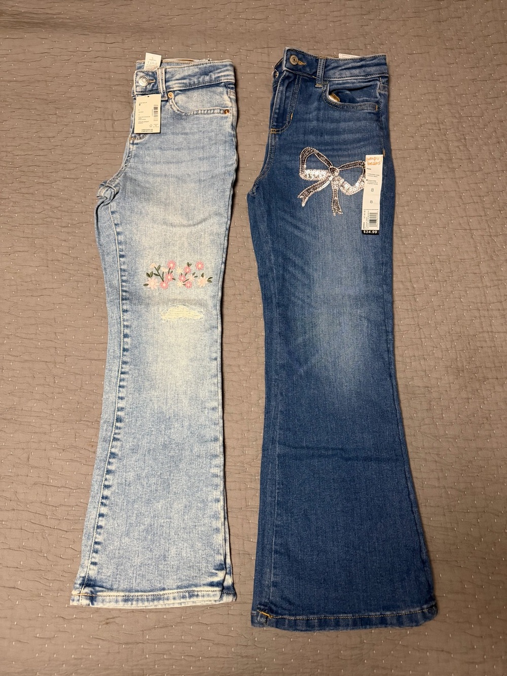 Girls Embellished Flare Leg Jeans (NWT) - Jumping Bean & Gymboree - Size 8